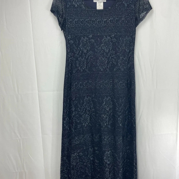 Vintage Jessica Howard Women Glitter Holiday Lace Sheath Dress Size 8P Pretty - Picture 3 of 7